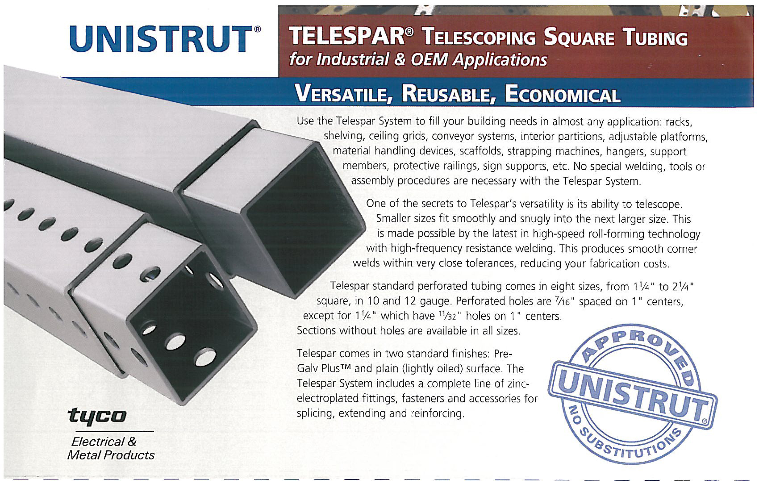 Edge Construction Supply Telespar Unistrut Telescoping Square Tubing